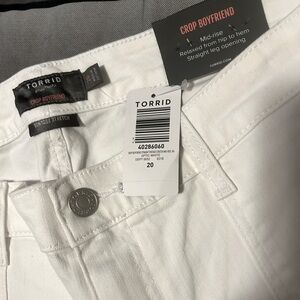 NWT Torrid Crop Boyfriend White size 20